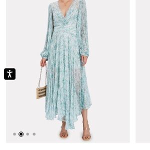 ACLER- Astone Pleated Floral Chiffon Midi Dress